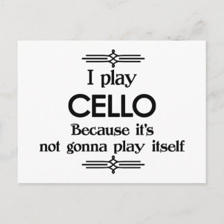 Cartão Postal Violoncelo - Toca Sozinho Música Deco Divertida