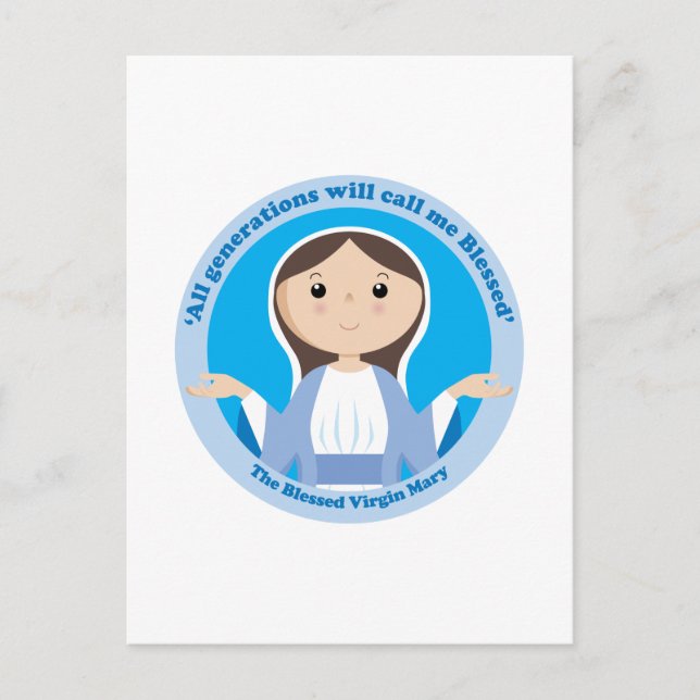 Cartão Postal Virgem Abençoada Maria (Frente)