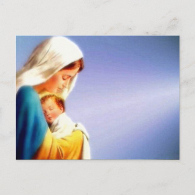 Cartão Postal Virgem Abençoada Maria e Criança Criança Jesus (Frente)