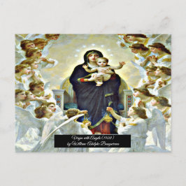 Cartão Postal Virgem com Angels Bouguereau