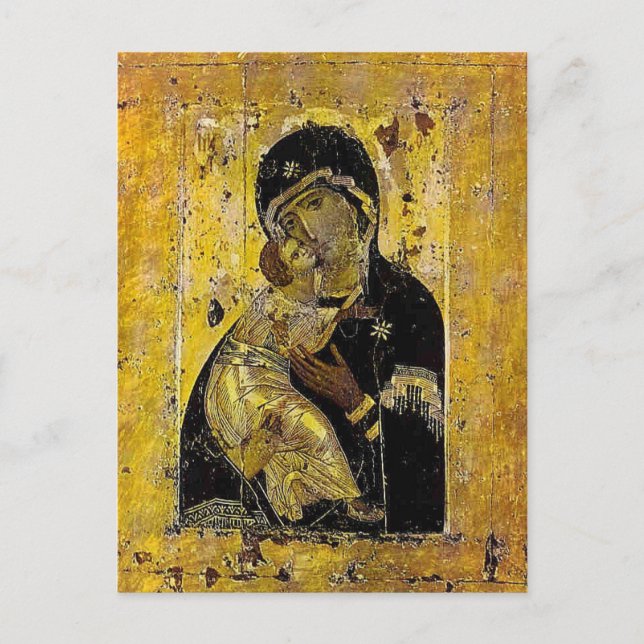 Cartão Postal Virgem de Kiev, Ícone Ucraniano Madonna (Frente)