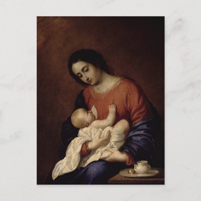 Cartão Postal Virgem e Criança, 1658 (Frente)
