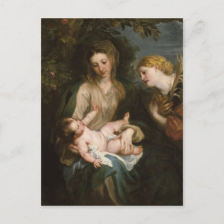 Cartão Postal Virgem e Criança - Anthony Van Dyck