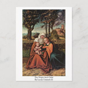 Cartão Postal Virgem E Criança De Lucas Cranach (I)