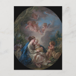 Cartão Postal Virgem e Criança - François Boucher