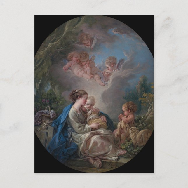 Cartão Postal Virgem e Criança - François Boucher (Frente)
