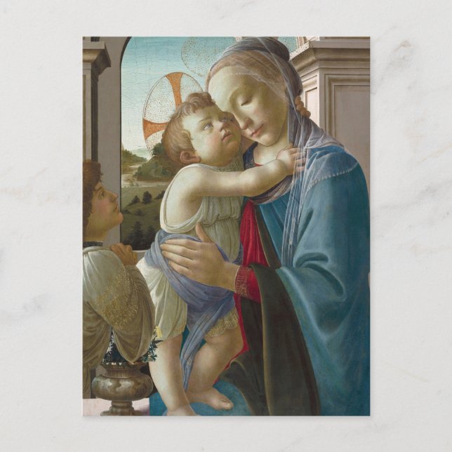 Cartão Postal Virgem e Menino com um Anjo, Sandro Botticelli (Frente)