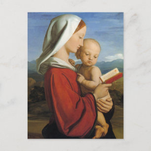 Cartão Postal Virgem Escocesa e Criança do século XIX