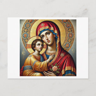 Cartão Postal Virgem Maria com o menino Jesus Cristo