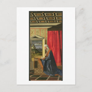Cartão Postal Virgem Maria, do díptico de Anunciação (óleo l
