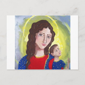 Cartão Postal Virgem Maria e Jesus Bebê