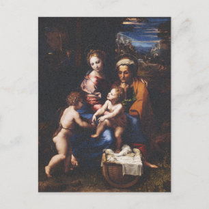 Cartão Postal Virgem Maria e Menino com João Batista