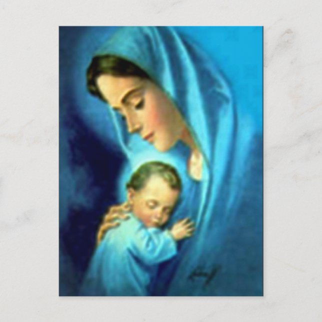 Cartão Postal Virgem Maria e Menino Jesus (Frente)