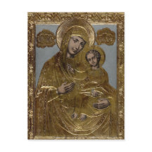 Virgem Maria e Menino Jesus Cristo Elegante Dourad