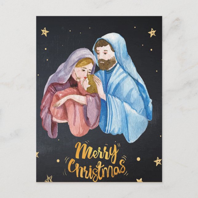 Cartão Postal Virgem Maria Jesus Natal (Frente)