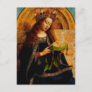 Cartão Postal Virgem Maria por Jan van Eyck