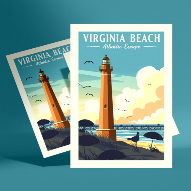 Cartão Postal Virgínia Beach Vintage (Criador carregado)