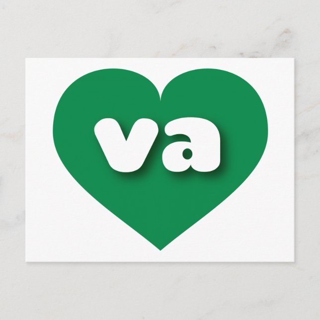 Cartão Postal Virginia Green Heart - Eu adoro a va (Frente)