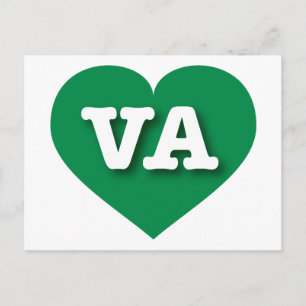 Cartão Postal Virginia Green Heart - Eu amo VA