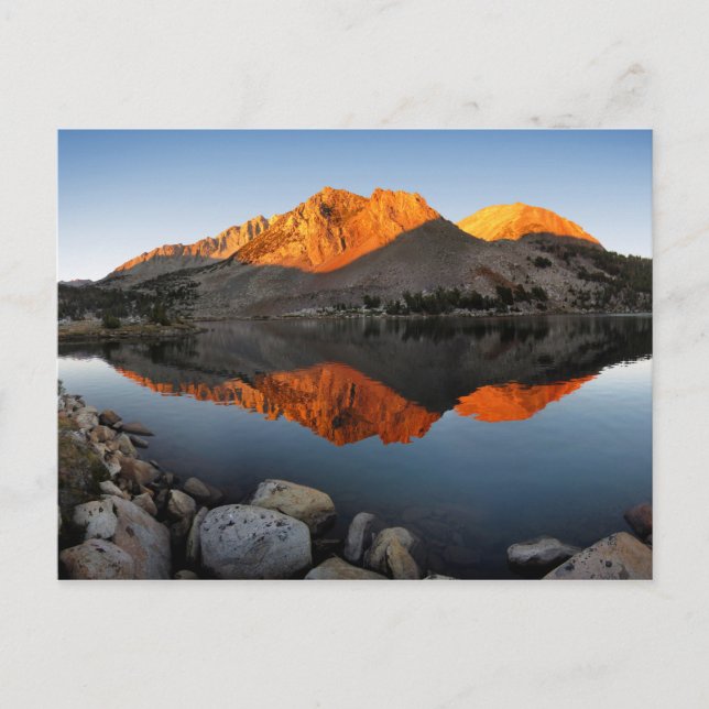 Cartão Postal Virginia Lake Sunset Alpenglow - John Muir Trail (Frente)