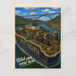 Cartão Postal Virgínia Ocidental | Wish You Were Here | State Se