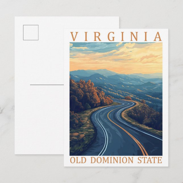 Cartão Postal Virginia Old Dominion State USA Viagem Place (Frente/Verso)