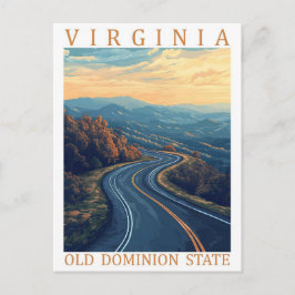 Cartão Postal Virginia Old Dominion State USA Viagem Place