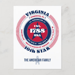 Cartão Postal Virginia, Richmond, VA, Patriótico, Monograma