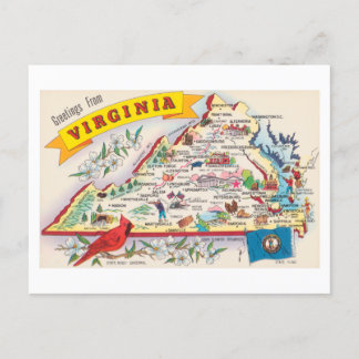Cartão Postal Virginia Saudações Dos Estados Unidos