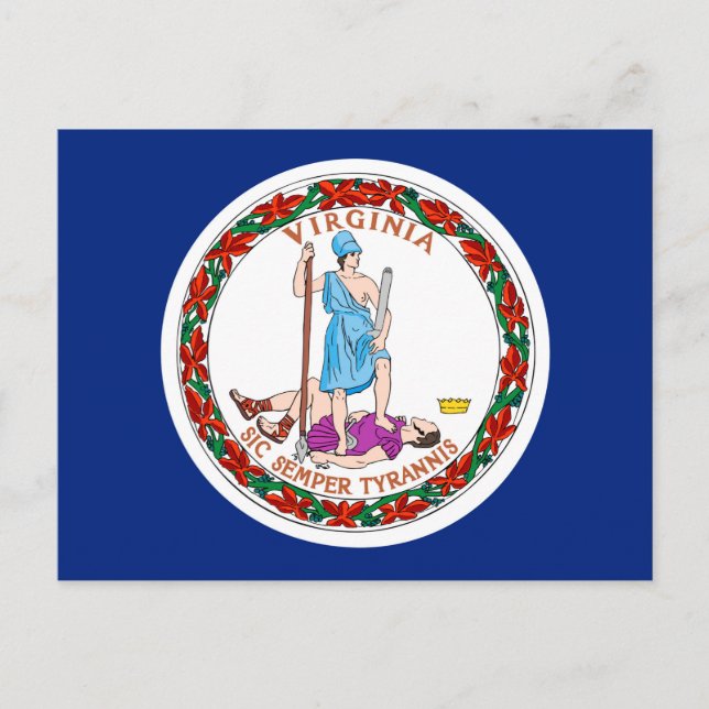 Cartão Postal Virginia State Flag Design (Frente)