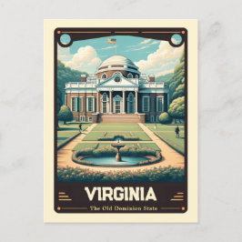 Cartão Postal Virgínia | Vintage espirituosa patriótica