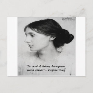 Cartão Postal Virginia Woolf Anonymous Foi Uma Citação De Mulher
