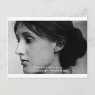 Cartão Postal Virginia Woolf "Encontrar Paz", dons de citação de