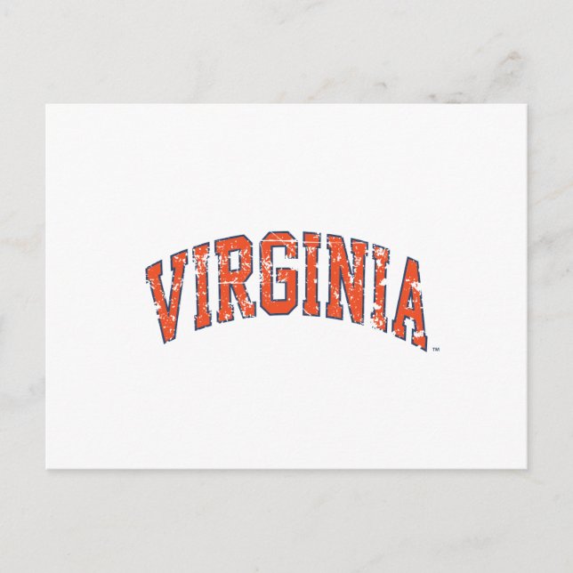 Cartão Postal Virginia Wordmark Distressed (Frente)