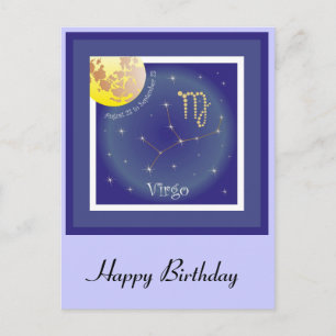 Cartão Postal Virgo de 23 de agosto a 23 de setembro Postkarte