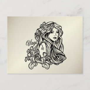 Cartão Postal Virgo O Ouro Virgem Zodiac