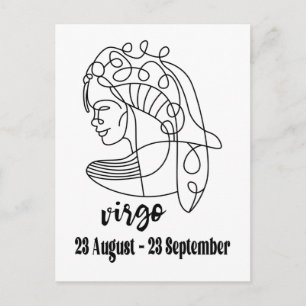 Cartão Postal Virgo, Sinal Zodiac