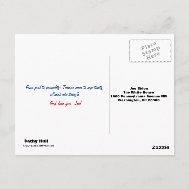 Cartão Postal Visão 2020 Obrigado Joe! Cartão-postal pré-endereç (Verso)