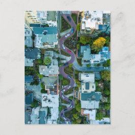 CARTÃO POSTAL VISÃO AERIAL DA RUA LOMBARD, SAN FRANCISCO, EUA