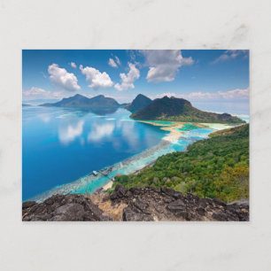 Cartão Postal Visão Bela Topo da Ilha de Bohey Dulang