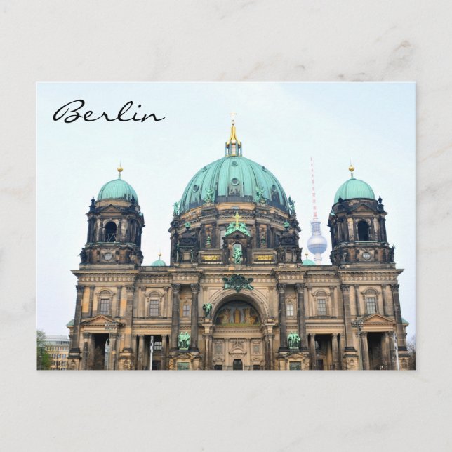Cartão Postal Visão da Catedral de Berlim (Berliner Dom) (Frente)