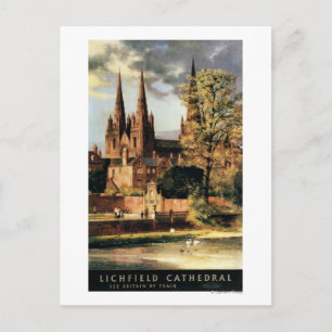 Cartão Postal Visão da Catedral de Lichfield