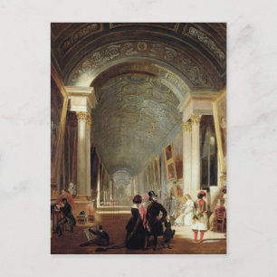 Cartão Postal Visão da Grande Galeria do Louvre, 1841