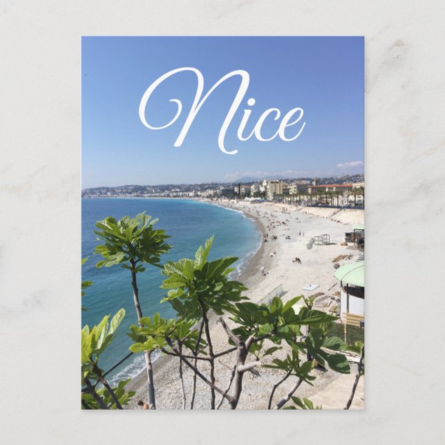 Cartão Postal Visão da Riviera Francesa em Nice França (Frente)