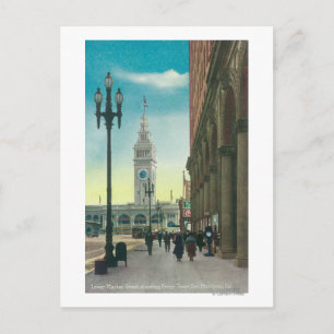 Cartão Postal Visão da Rua inferior do mercado mostrando a torr