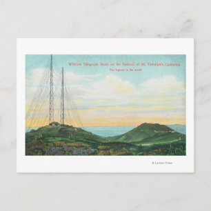 Cartão Postal Visão das torres de telégrafos sem fio