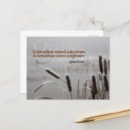 Cartão Postal Visão de ação de cotação inspiracional do provérbi