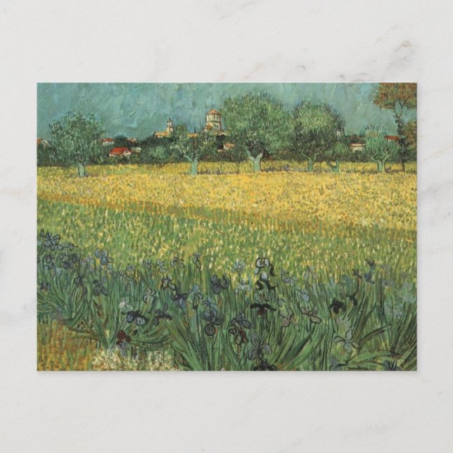 Cartão Postal Visão de Arles com Irrises (Frente)