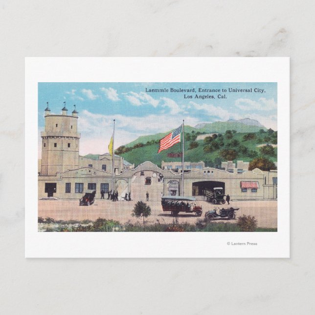 Cartão Postal Visão de Laemmle Boulevard da Cidade Universal (Frente)