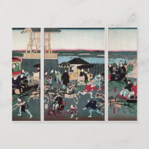 Cartão Postal Visão de Nihonbashi em Tóquio, c.1870